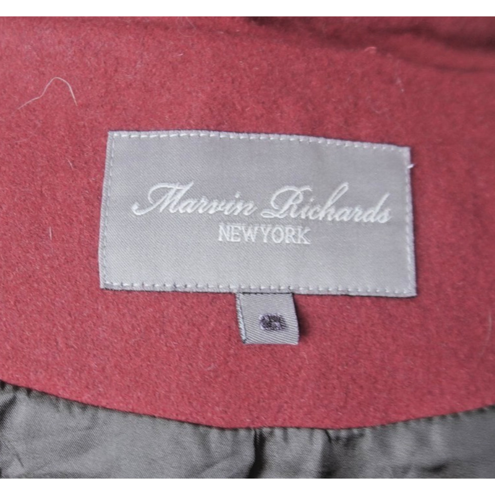 Marvin Richards Burgundy Peacoat Women’s 18 Plus Size Lined Winter Coat - Picture 3 of 12